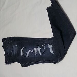 Women's No Boundaries Dark Blue Distressed Skinny Jeans #4103